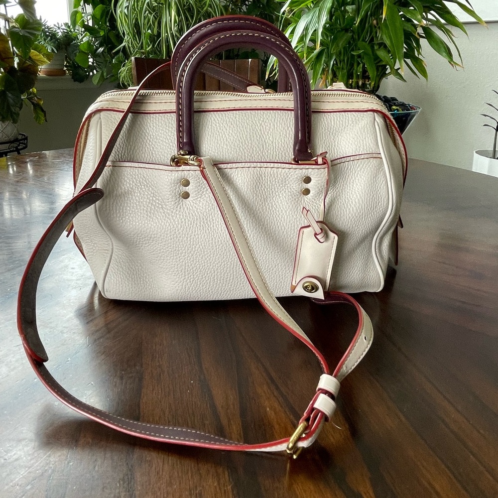 Coach 86857 Rogue Satchel Chalk w/Crossbody Strap